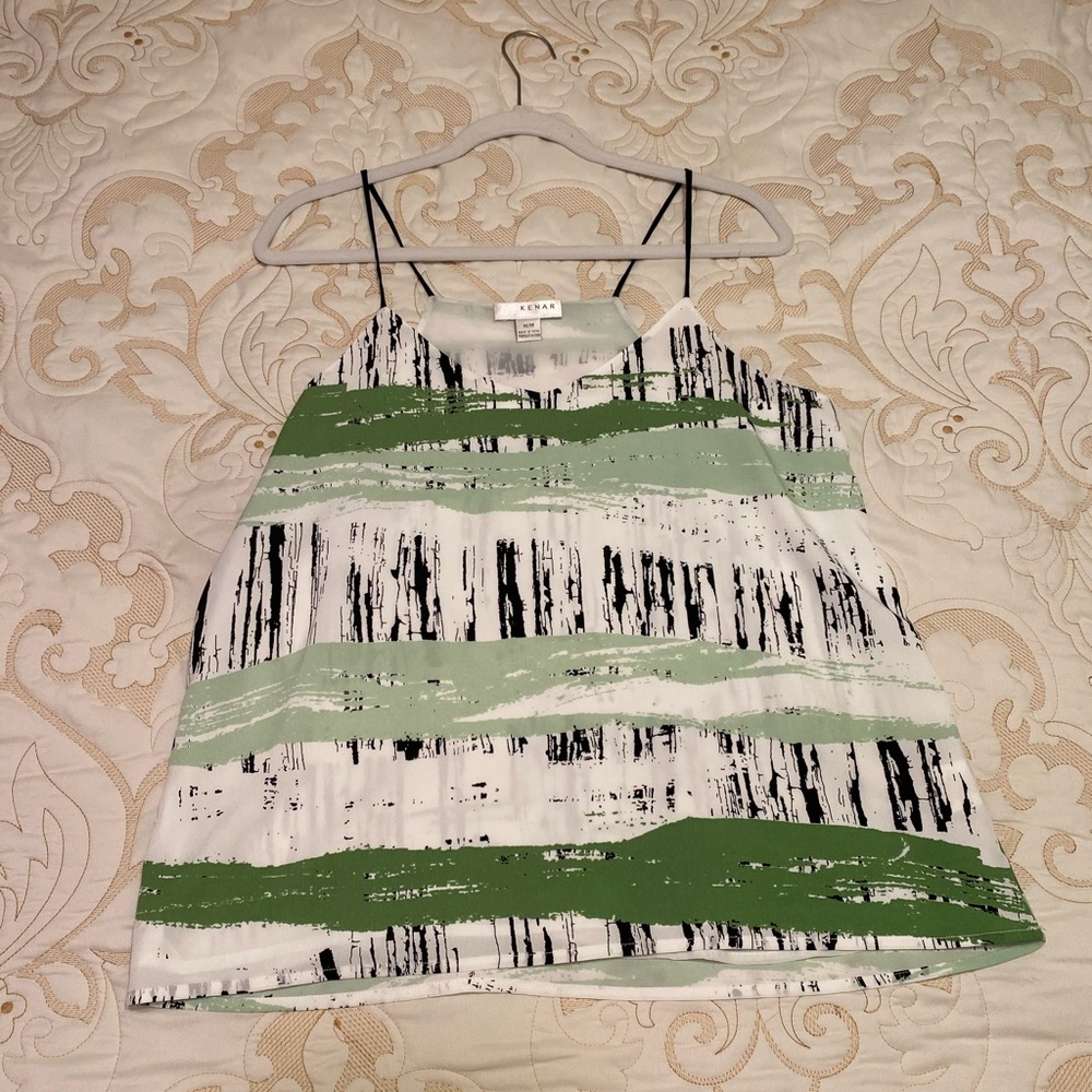 Kenar flowy green & black tank